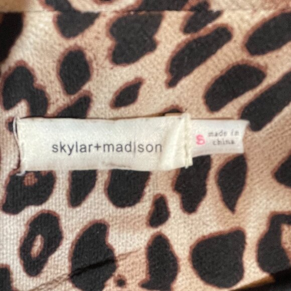 Skylar + Madison Leopard Print Blazer Lightweight Lined Brown Black Size S - Picture 10 of 11